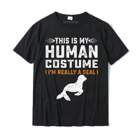 this is my human costume seal lover seal animals sea t shirt birthday cotton mens t shirt slim fit on sale tshirts