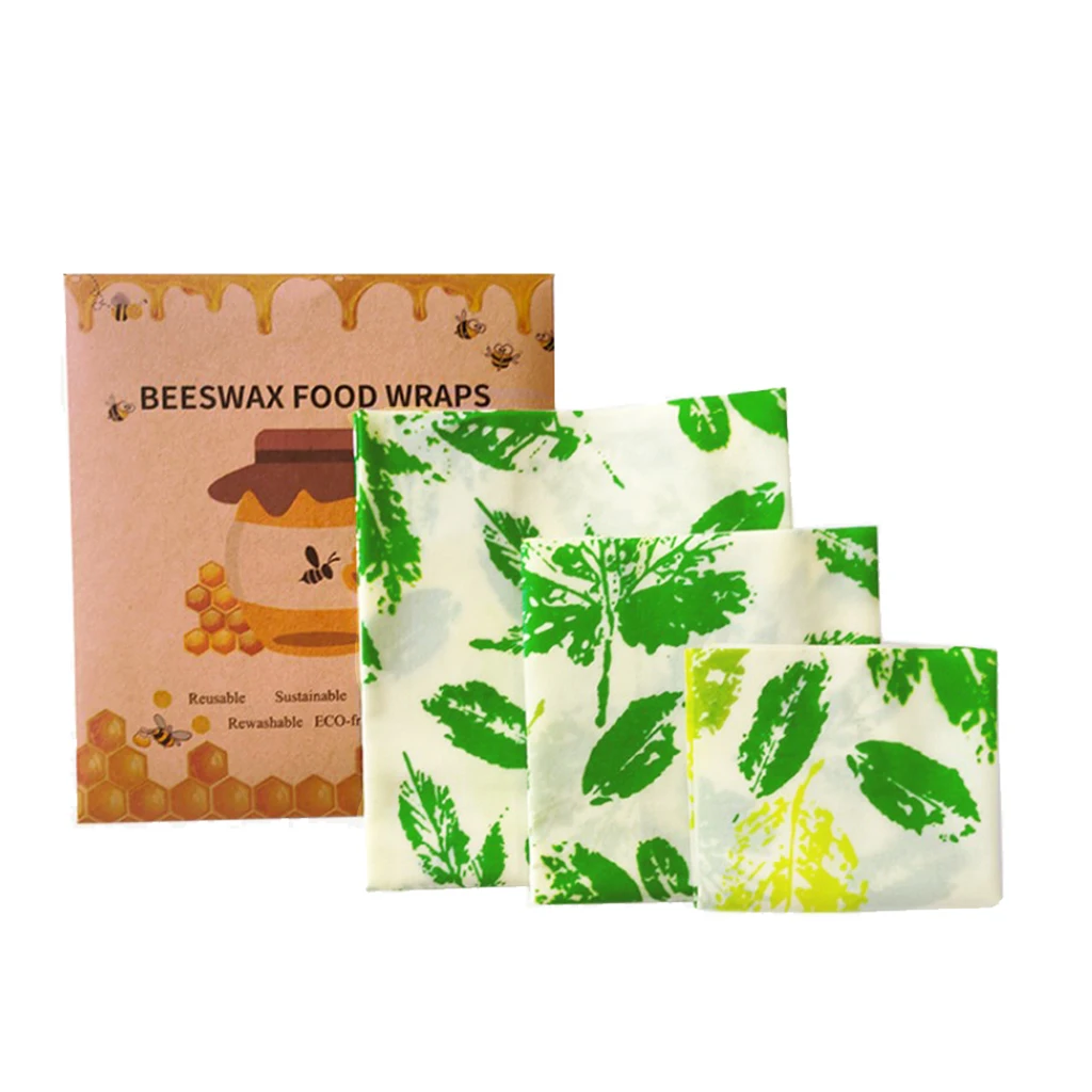 

3Pcs/Set Reusable Beeswax Food Wraps Sustainable Food Storage Packing Cloth, A Natural Eco Friendly Alternative To Plastic Bag