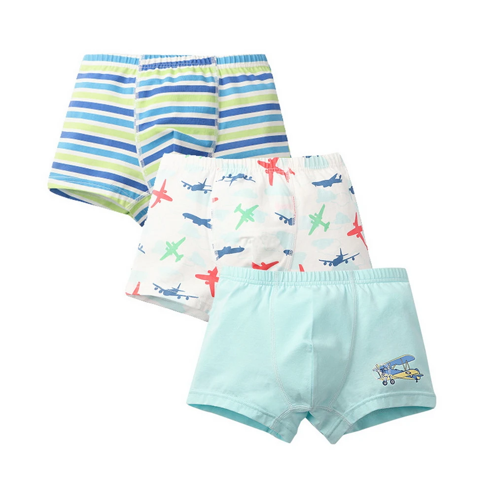 

2021 NEW 3 Pieces Kids Underwear Comfortable Cotton Panties Breathable Cute Cartoon Print Dinosaur Boxer Briefs 3-8 Years Old