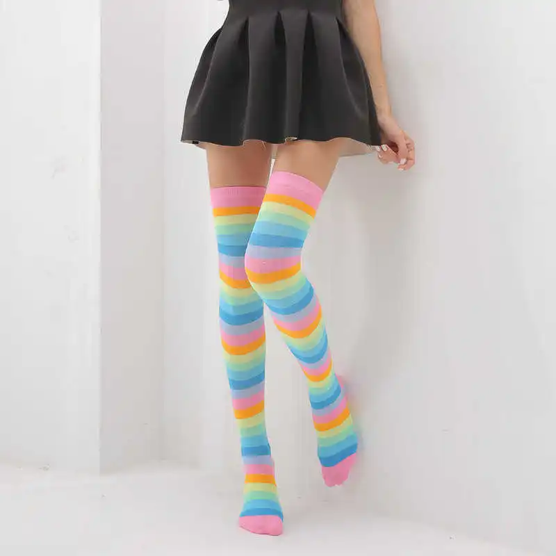 

Over Thigh Knee High The Plus Size Womens Sheer Striped Girls Stockings
