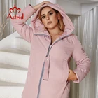 Куртка женская на молнии, средней длины, AM-2021, весна размера плюс