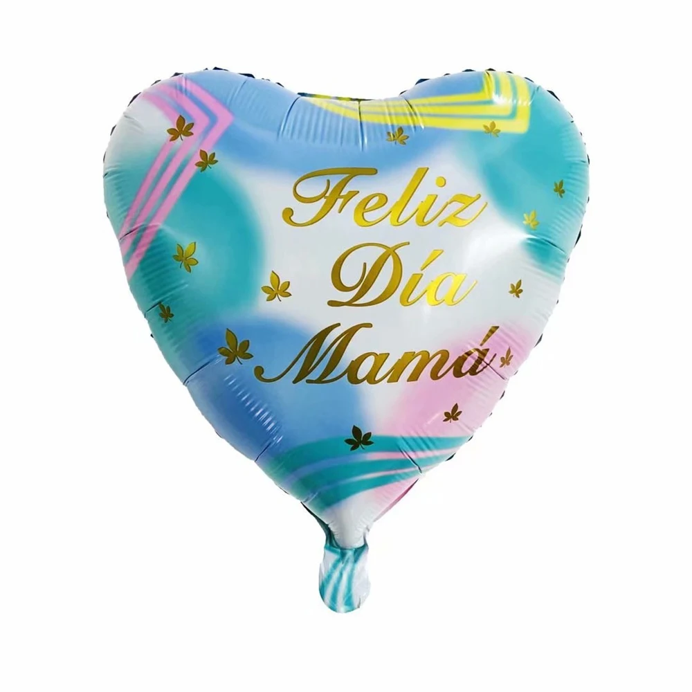 

18inch Printed Spanish Mother Foil Balloons Mother's Day Heart Shape Love Globos Decor Mama Balloon Gifts Balloons
