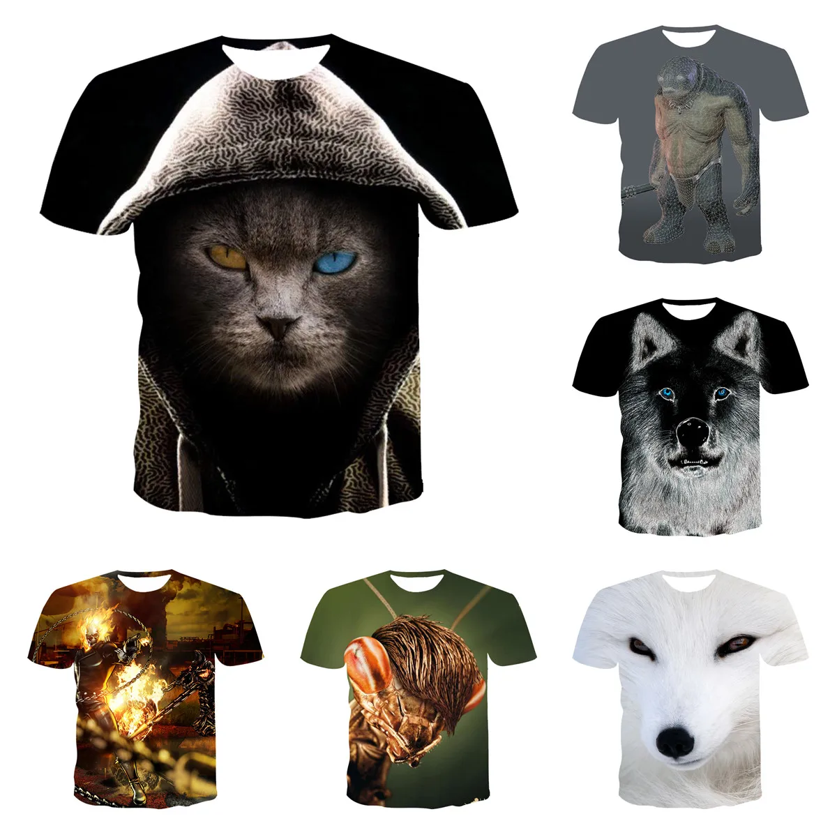 

Summer Top New Free Delivery 3D Printing T-shirt Men's T-shirt Home Fun T-shirt Animal Camisa Polyester Gothic Skirt Xxs-6xl