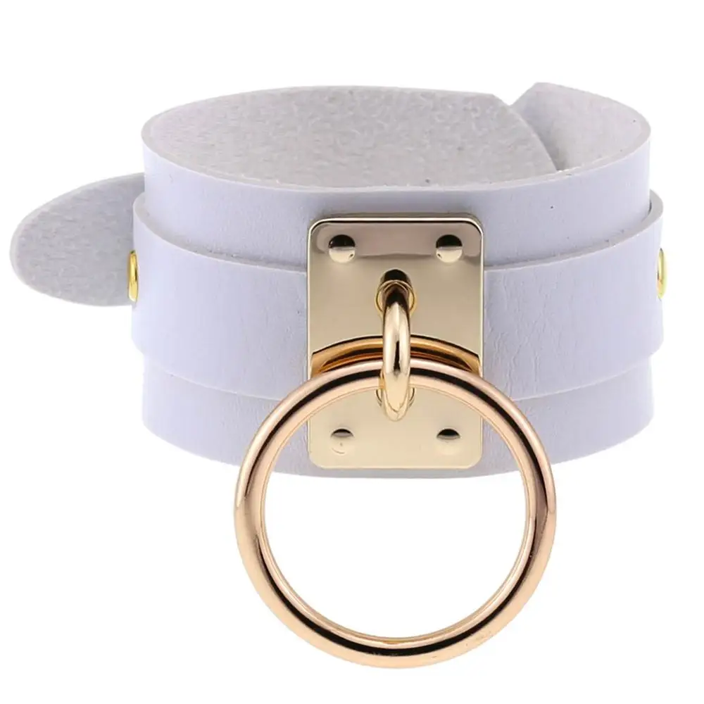 Мужской/женский Двухслойный Кожаный браслет-обруч Золотистый металлический