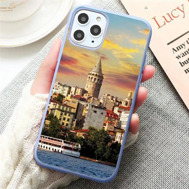 

Istanbul Sceneary Building Phone Case Candy Color Blue for iPhone 11 12 pro XS MAX 8 7 6 6S Plus X 5S SE 2020 XR