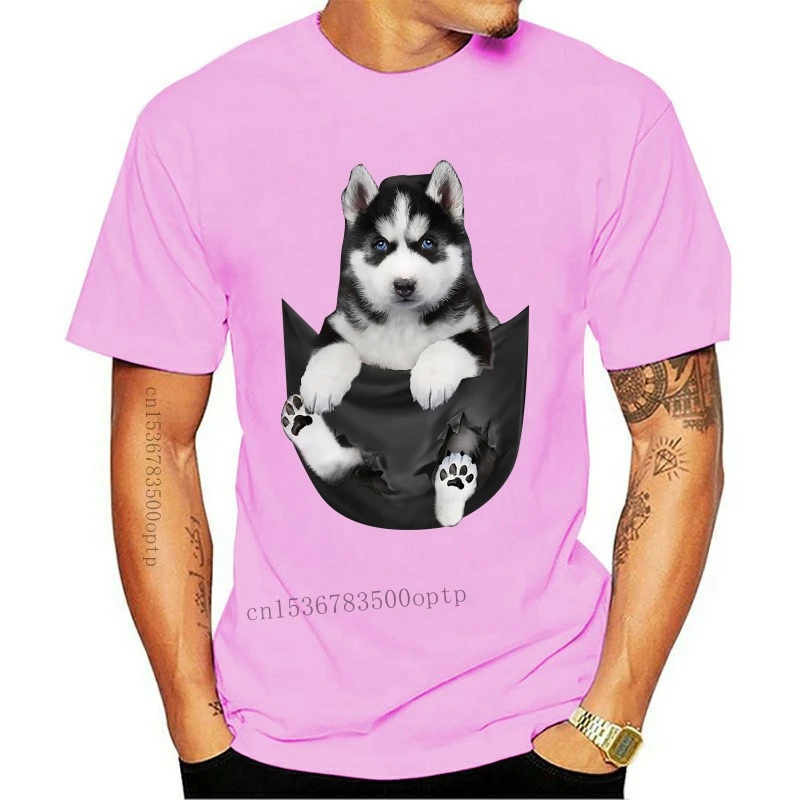 

Design Siberian Husky Pocket Dog Unique T-Shirt men Unisex Fit Funny Dog Shirt Cool Graphic Tees Husky Dog Lover Gifts Husky Mom