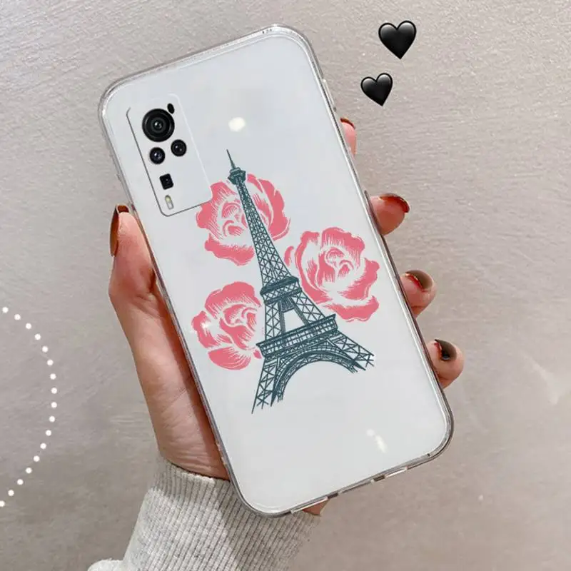 

Eiffel Tower romantic lanscape Phone Case Transparent for vivo v y iqoo 3 15 17 19 5 70 51 52 30 20 s se