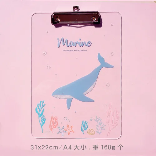 Blue whale ROWBOE симпатичные канцелярские принадлежности kawaii папка A4 доска папка офисные принадлежности коврик канцелярская акриловая письменная доска kawaii принадлежности - Цвет: Blue whale