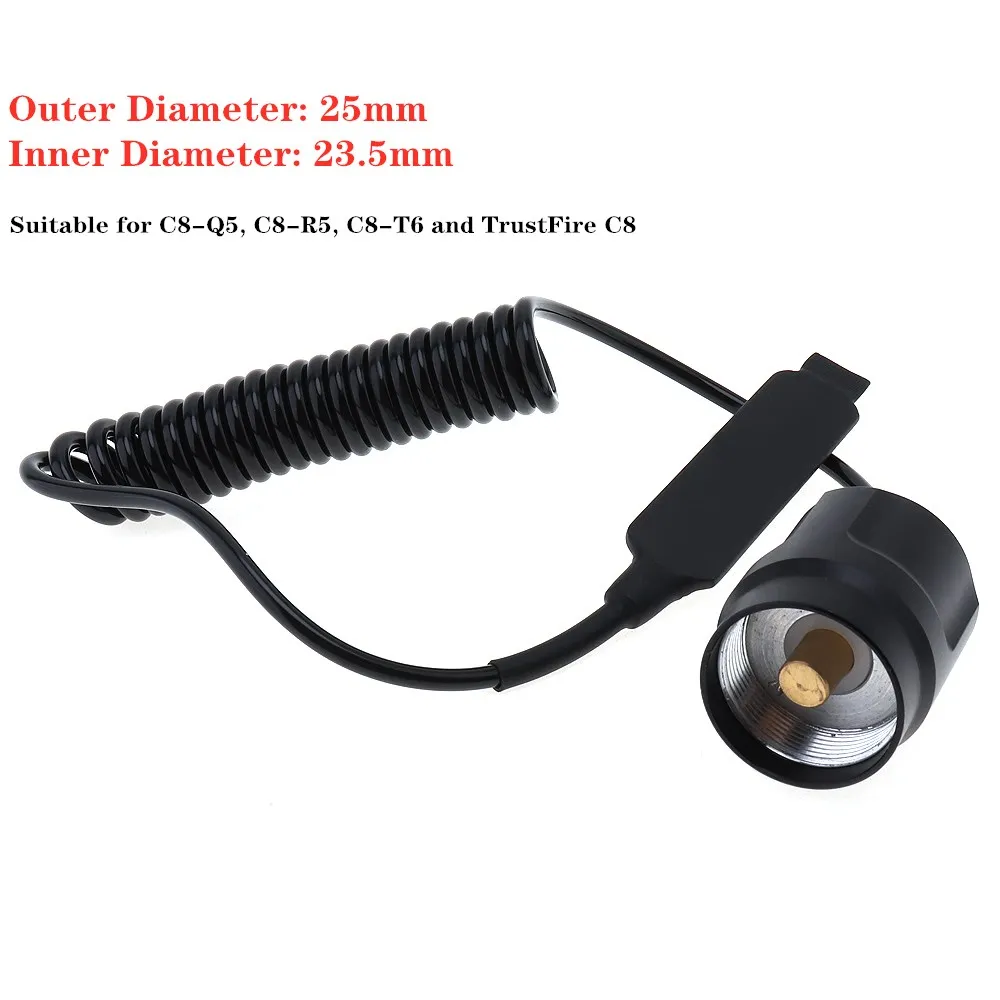 

Дистанционный переключатель давления для фонарика черный