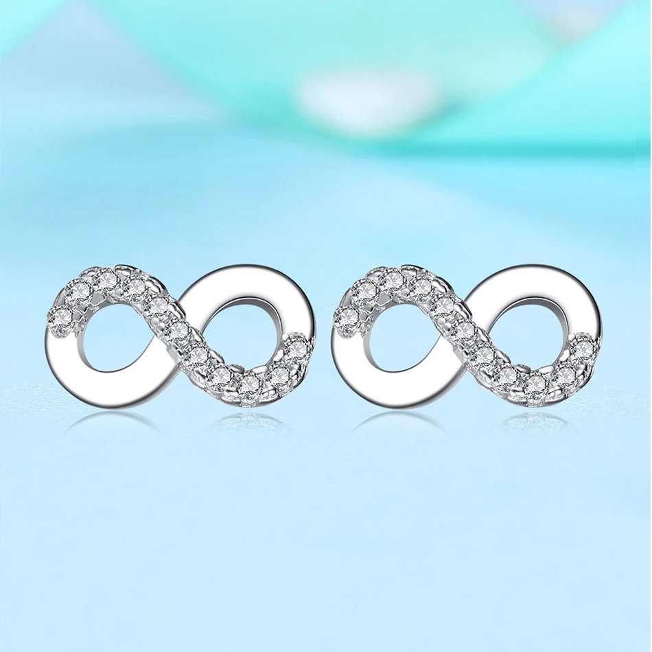 Простые серьги-гвоздики с цифрами и на удачу из стерлингового серебра подарок