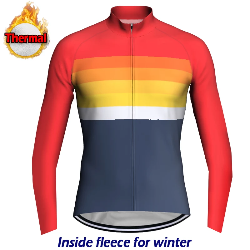 

2021 Man's Winter Warm Thermal Cycling MTB Jersey Mountian Bicycle Long Shirts Bike Sports Wear FOR Motorcycle Road Jacket Top