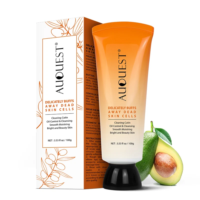 AUQUEST 100g скраб для тела натуральное масло ши Organic глубокое очищение лица
