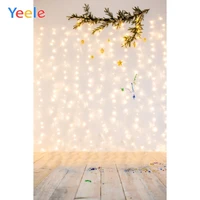 yeele christmas light bulb pine wooden board bokeh child portrait photo backgrounds photo backdrops photocall photo studio