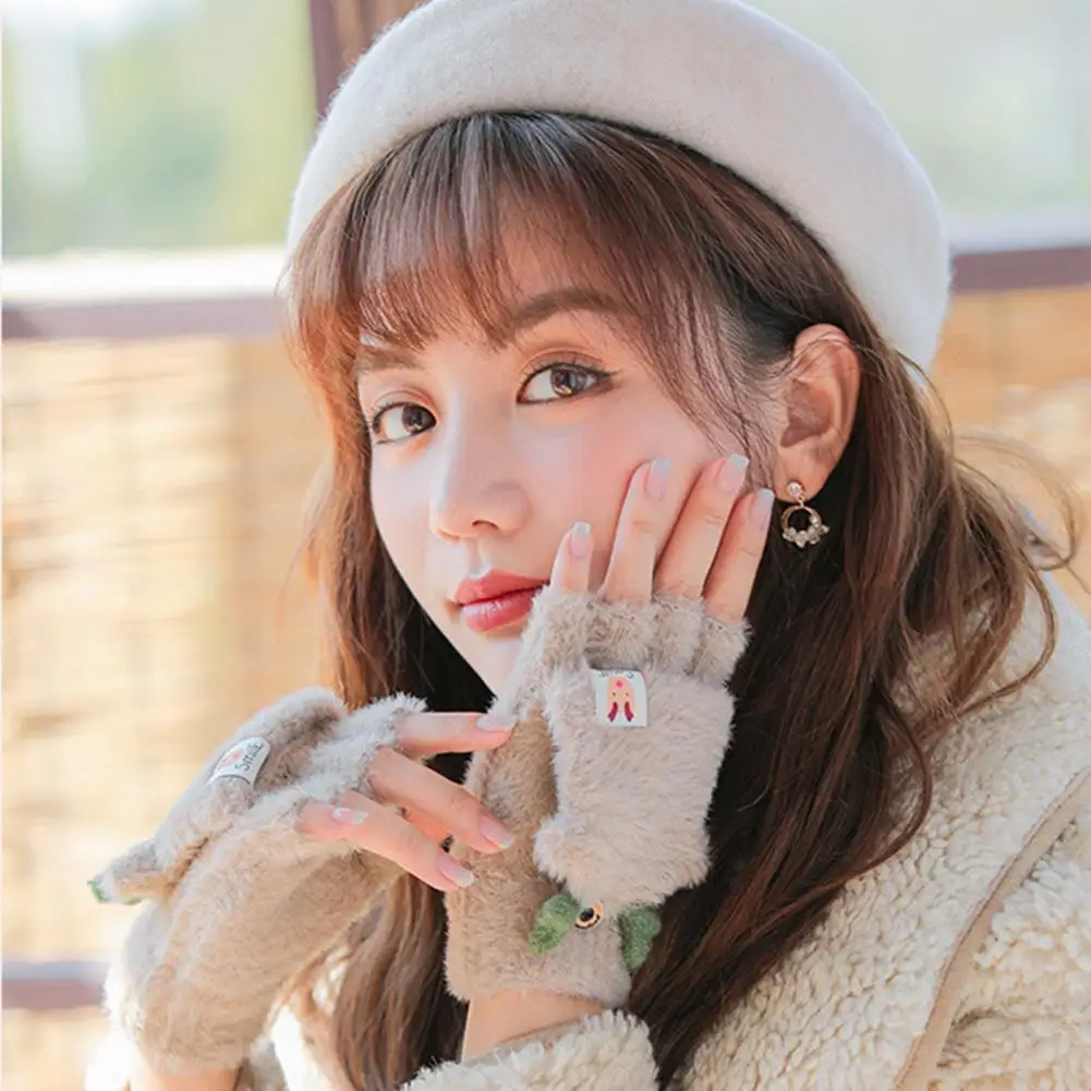 

Useful Fingerless Glove Temperature Resistant Outdoor Use Winter Warm Gloves Winter Touchscreen Gloves 1 Pair