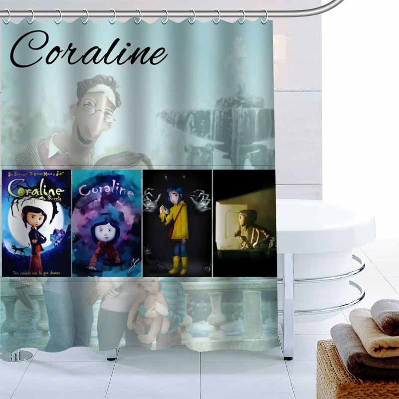 Новое поступление Модный чехол Коралина душ Шторы полиэфирной ткани высокой