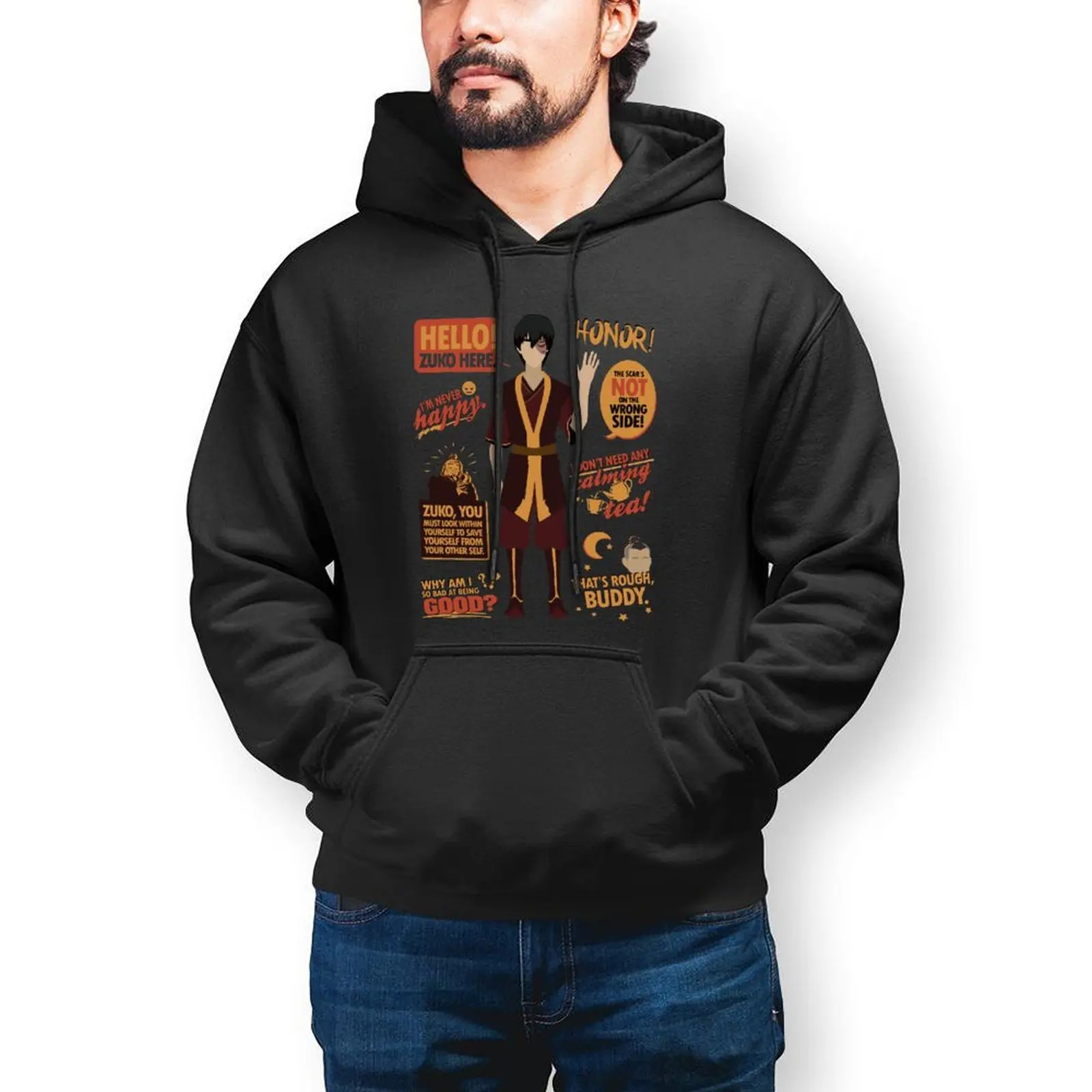 

Толстовка Аватара The Last Airbender Zuko, хлопковая уличная одежда принца из мультфильма, пуловер, худи, теплая стильная толстовка с длинным рукавом ...