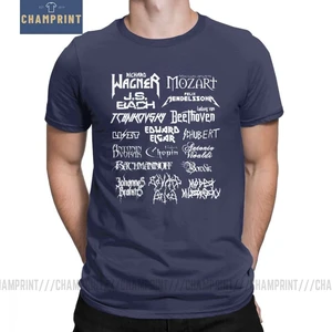 Футболка мужская классическая из 100% хлопка с изображением композиторов из тяжелого металла