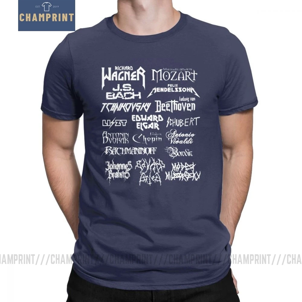 Футболка мужская классическая из 100% хлопка с изображением композиторов тяжелого