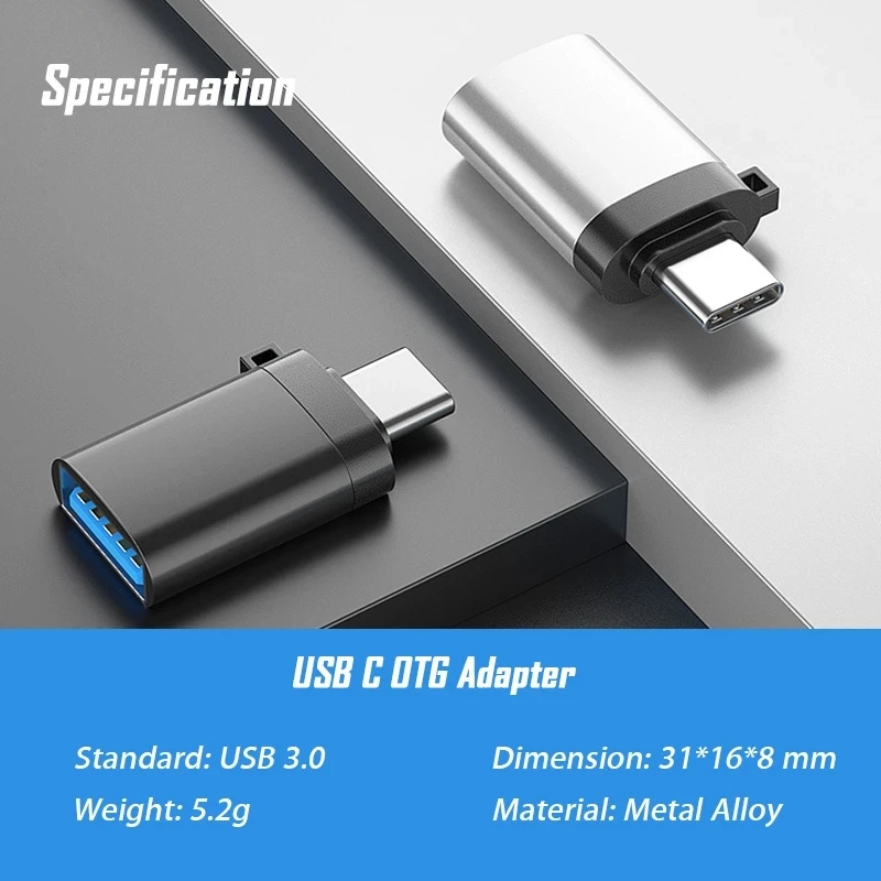 Adaptador Tipo C A USB 3,0 OTG, convertidor USB A Tipo C...