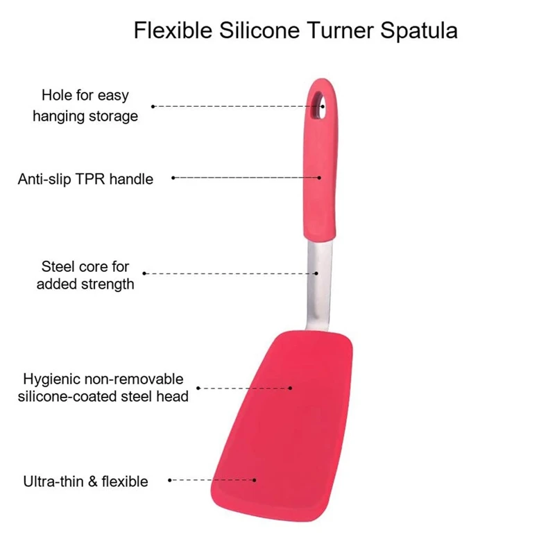 

4 Pcs Silicone Spatula for Nonstick Cookware,Heat Resistant Spatulas,Cooking Utensil,Pancake Flippers,Kitchen Spatulas