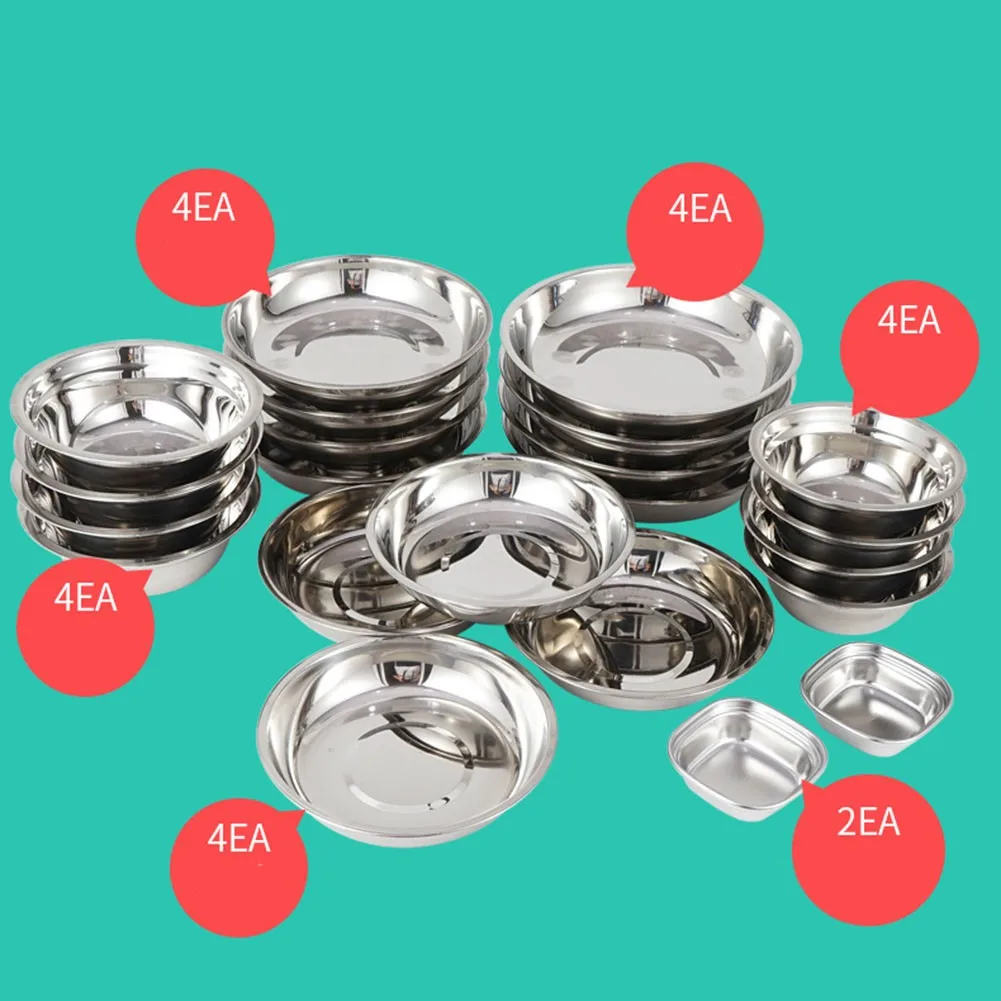 Cookware Dish Dinner Hiking Household Metal Outdoor Plate Portable Set