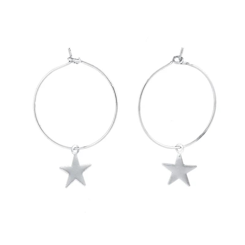 Simples Brinco Pentagrama Estrela do металла Oscila Brincos Para как Mulheres Sexo Feminino Da Menina Na Moda Jóias | Украшения
