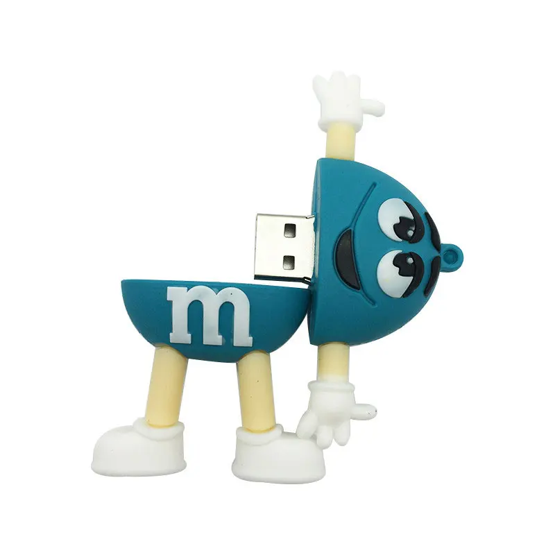 USB флеш-накопитель 128 Гб мультфильм M& M Chocolate Bean usb 2,0 4 ГБ 8 ГБ Флешка 16 Гб Флешка 32 Гб 64 Гб usb карта памяти - Цвет: blue