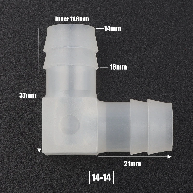 14-14 Elbow NuoNuoWell, 5 шт., 4 мм-20 мм, ПП, одинаковый диаметр, 90 градусов, локоть, соединители для аквариума, аэратор, фитинги, воздушный насос, пагода, шланговые соединения - Цвет: 14-14 Elbow