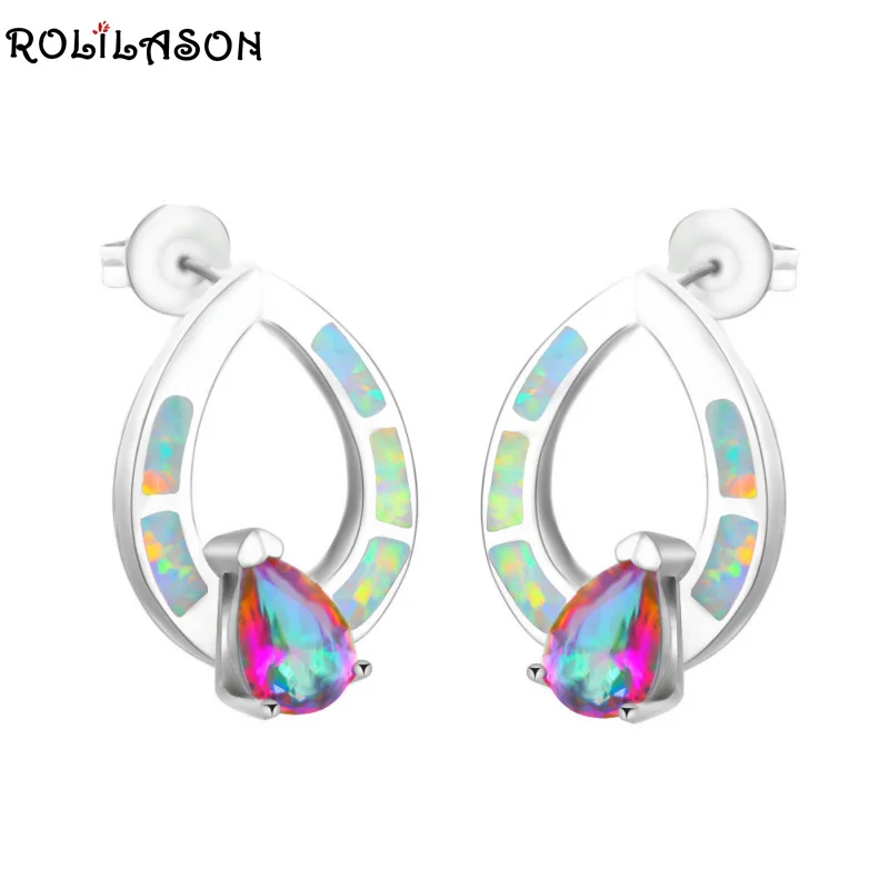 Замечательный Мистик оптом и в розницу Белый огненный опал Серебро штампованные