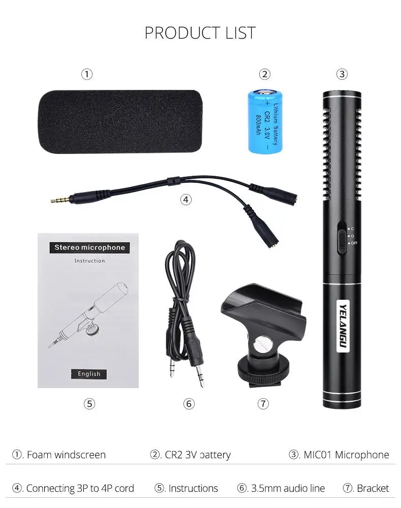 Микрофон BEESCLOVER для интервью профессиональный микрофон фотографии видеокамеры