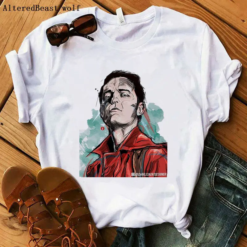 as picture Movie Money Heist The House Of paper футболка La Casa De Papel футболка Женская мода Повседневная футболка женская летняя женская - Цвет: as picture