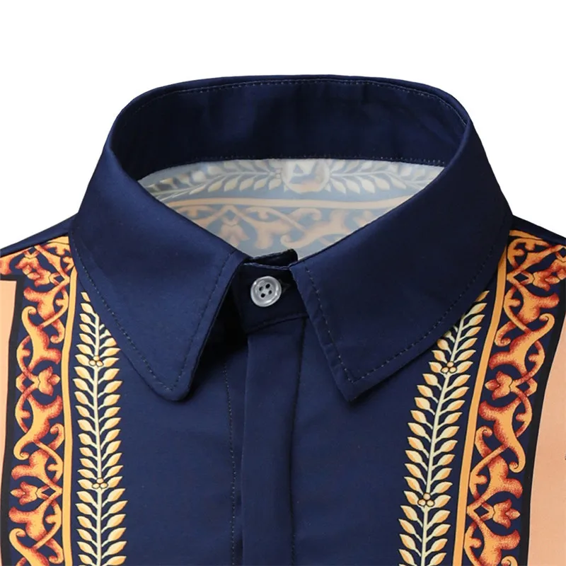 Рубашка мужская приталенная с длинным рукавом роскошная модная сорочка