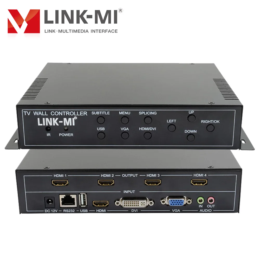 Настенный видеоконтроллер LINK-MI 2x2 для 4 дисплеев HDMI USB DVI VGA поддержка зума граница