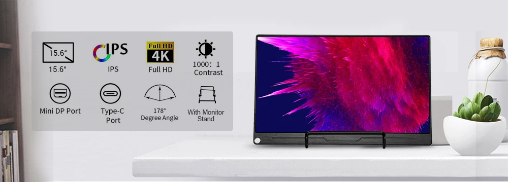 Eyoyo 15,6 дюймов 4K монитор HDR 3840X2160 ips HDMI type-C экран дисплей Портативный Видео игровой монитор PS4 малиновый ПК компьютер