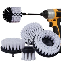 23 545 drill brush set white power scrubber brush car detailing brushes for car carpet glass leather car tire wheel brush