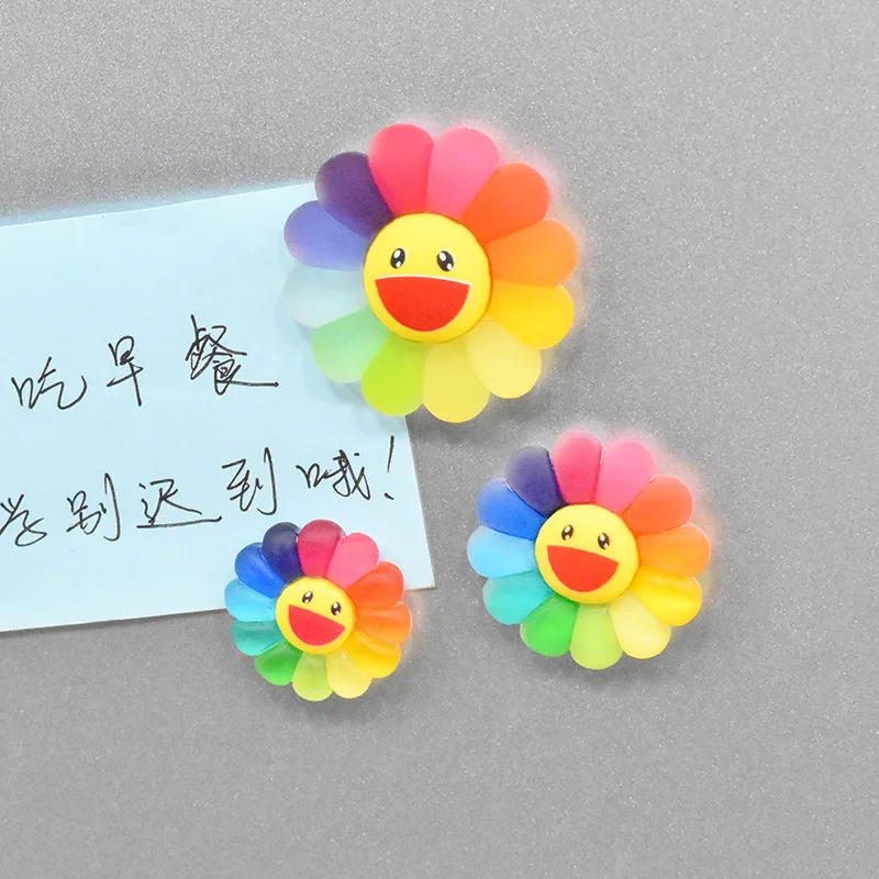 Полимерный магнит в виде подсолнуха на холодильник мультяшная Милая креативная