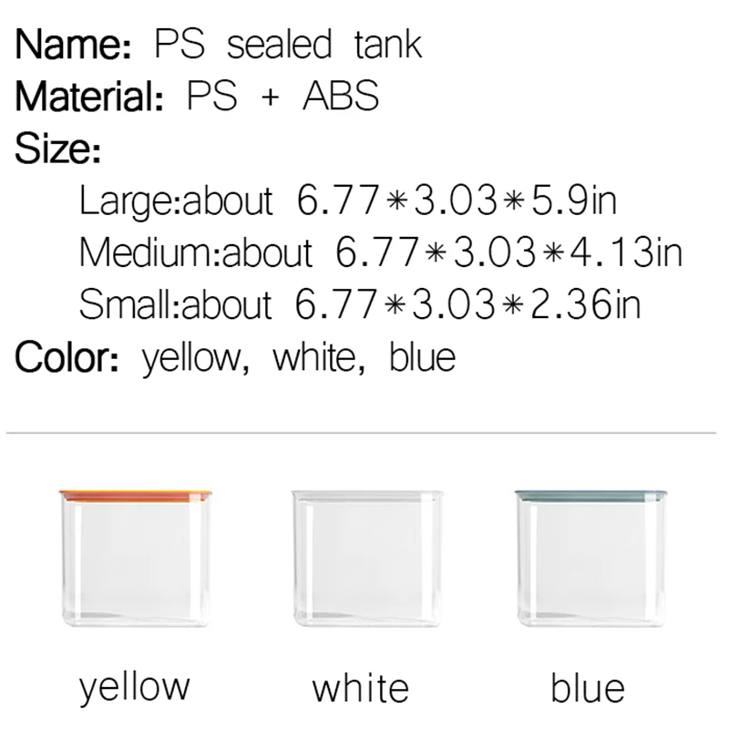 

1PC Kitchen Sealed Food Storage Container Plastic Kitchen Refrigerator Multigrain Box Nuts Storage Tank Transparent Sealed Cans