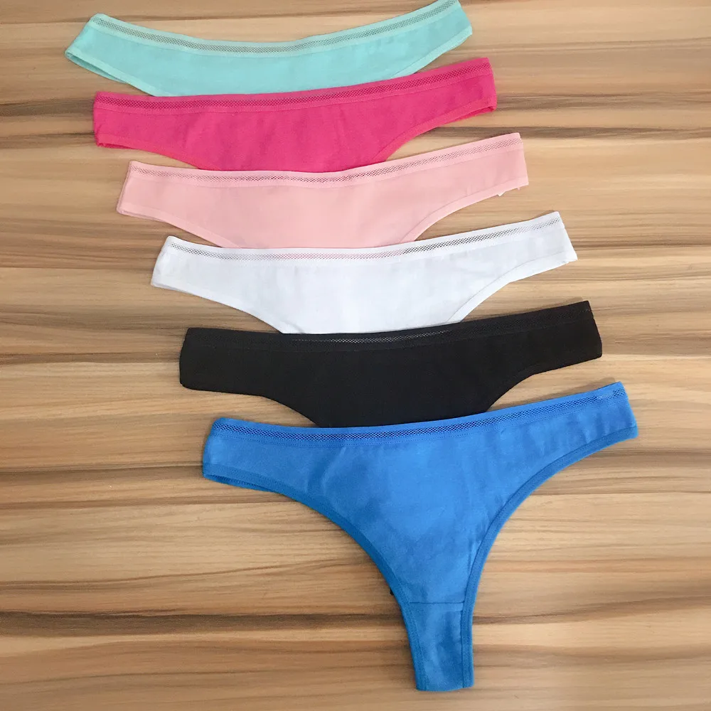 

3 Pieces a Pack Ladies Thong Panties Women G Strings Sexy Lingerie Femme Cotton Underwear For Female Pantys Solid Tanga Mujer
