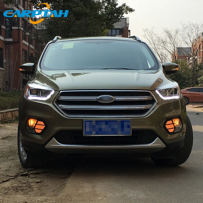 

LED Daytime Running Light For Ford Escape Kuga 2016 - 2019 Waterproof 12V Yellow Turn Signal Indicator Light Bumper Lamp LED DRL
