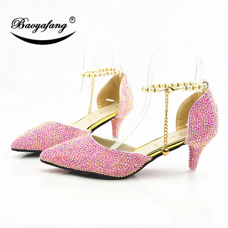 Женские свадебные туфли с острым носком розовые вечерние на шнуровке 6 см со
