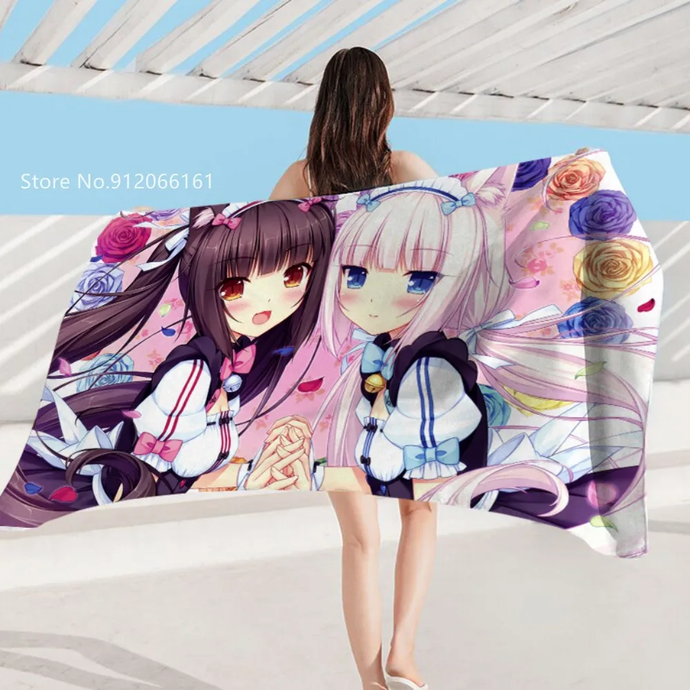 Прямоугольное пляжное полотенце Nekopara с 3D принтом сексуальные девушки пляжный