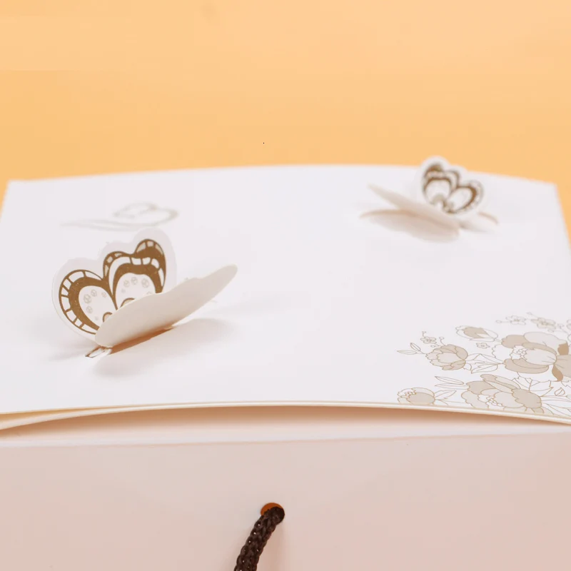 20 шт белая бумажная коробка ручка бабочка крафт-бумага подарочная упаковочная