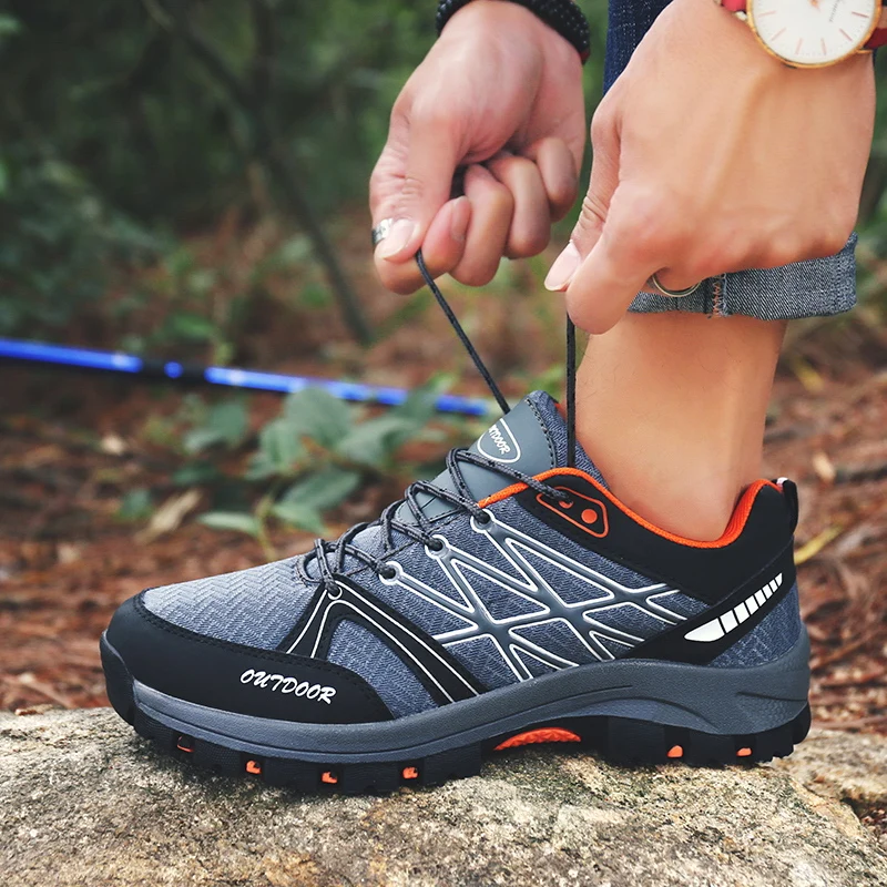 

Men Sneakers Outdoor Hiking Shoes Men Trekking Shoes Travel Walking Sneaker Boots Waterproof Lace-up Mountaineering Sports Shoes