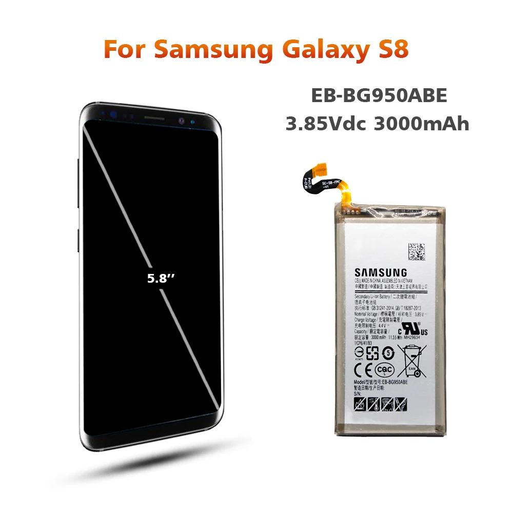 Аккумулятор для samsung G950 EB-BG950ABE 3000 мАч для samsung Galaxy S8 G9500 SM-G950U G950A G950F Сменный аккумулятор для телефона