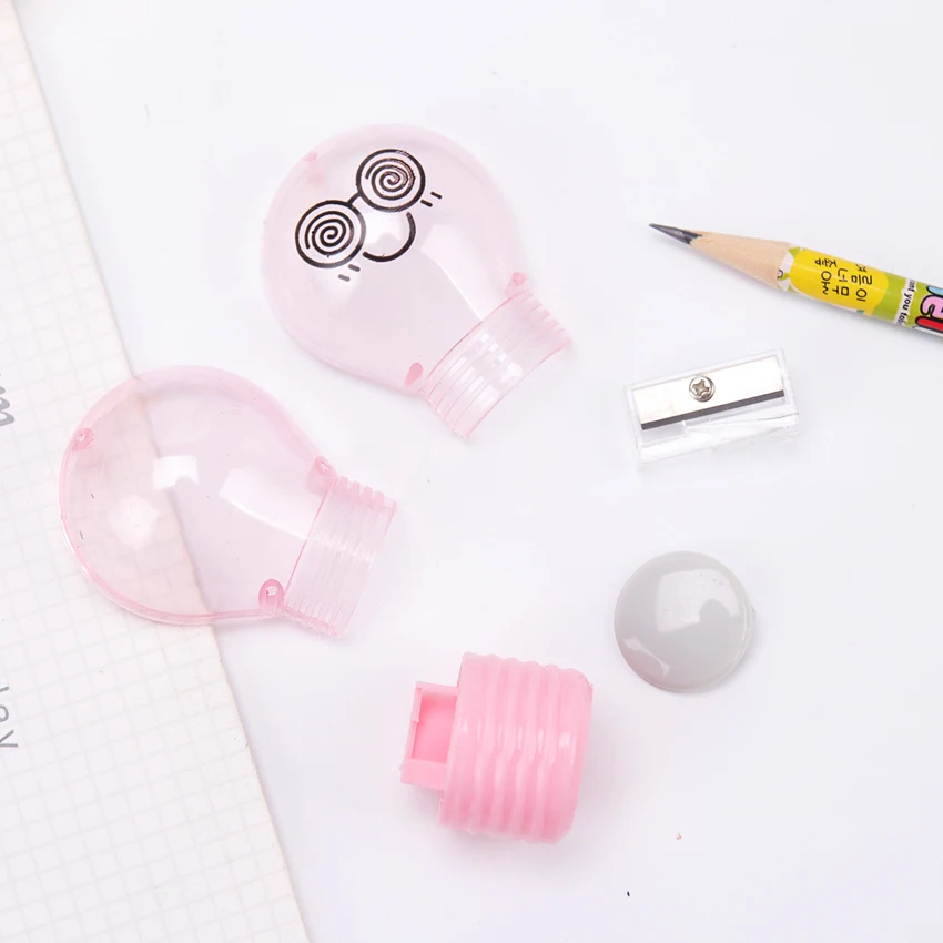 1 шт. Kawaii Новинка лампы Стиль точилка для карандашей творческие эмоции Пластиковая точилка для карандашей для детей Подарки школьные принадлежности