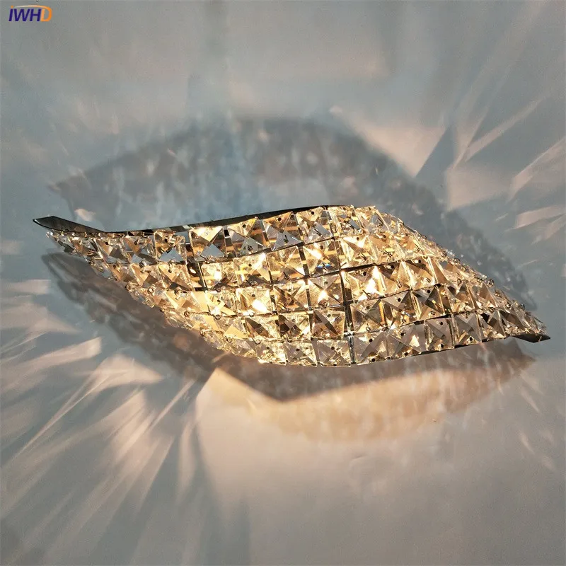 

IWHD Nordic Modern Crystal Wall Lamp Beside Living Room Bathroom Mirror Light LED Wall Lights Fixtures Aplique Pared Wandlamp
