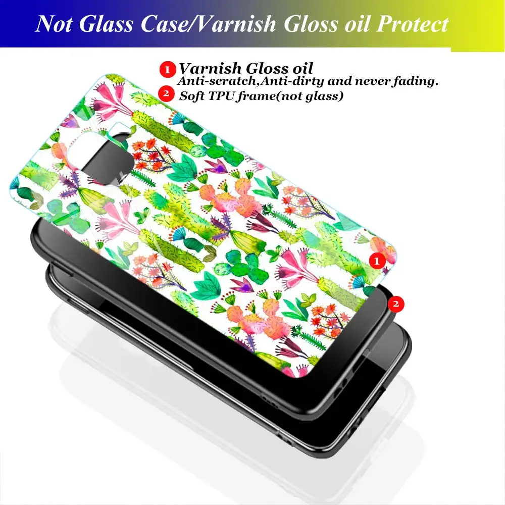 Plants Cactus Fashion For Samsung Galaxy A750 A9 A8 A7 A6 A5 A3 Plus 2018 2017 2016 Super Bright Glossy Phone Case Cover | Мобильные