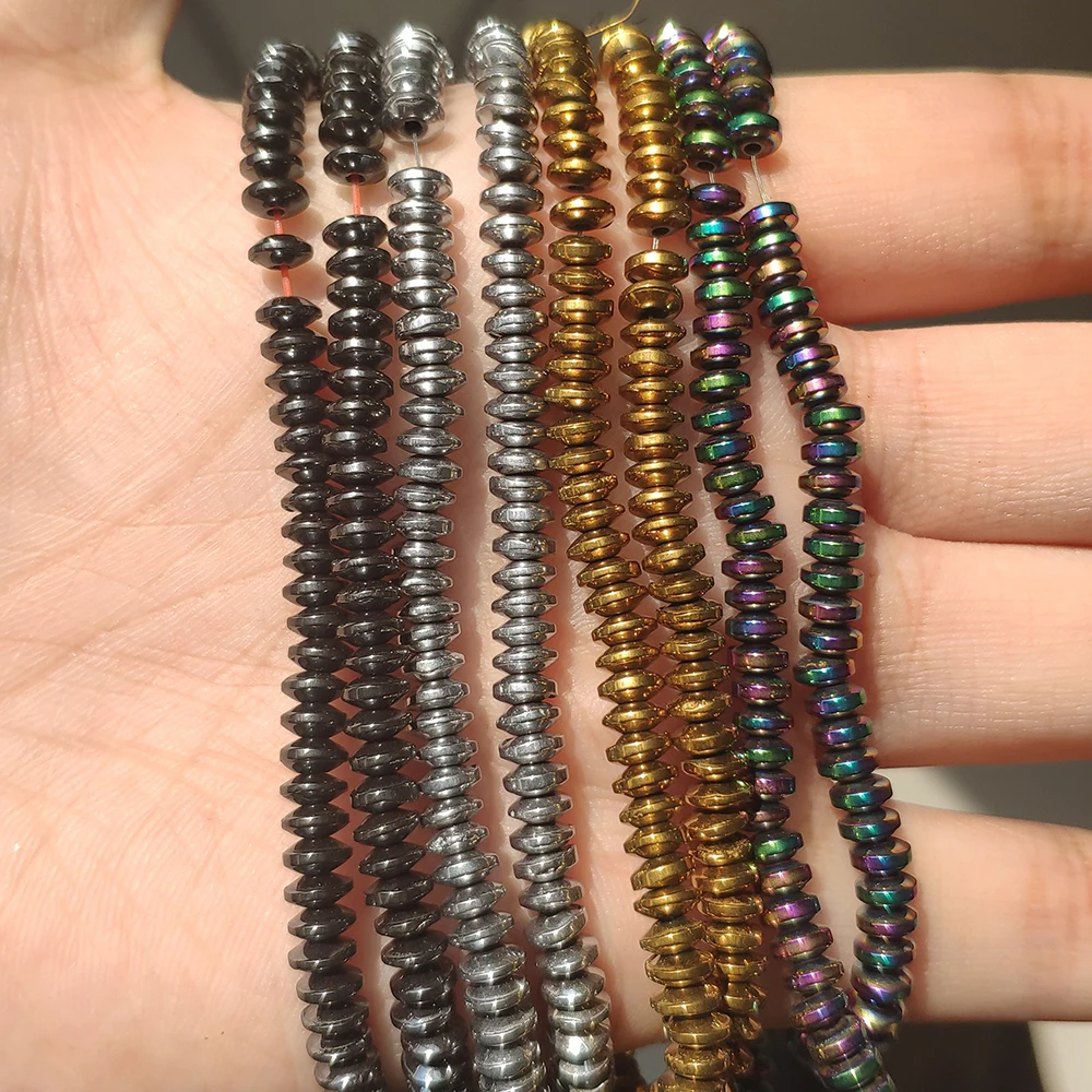 4*2 мм Rondell гематитовые бусины из натурального камня для изготовления ювелирных