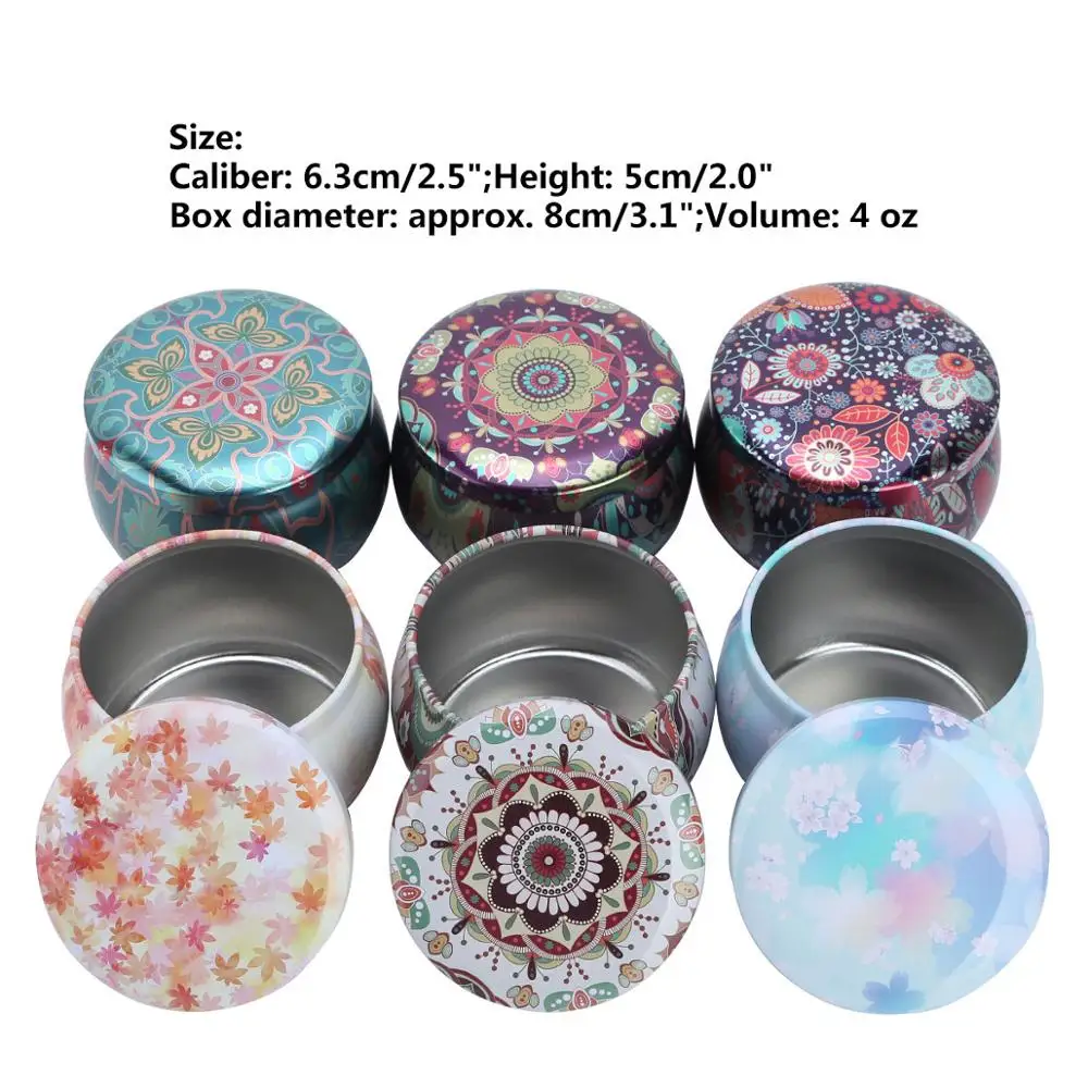 Набор из 6 банок для свечей и воска винтажный Европейский Мини чехол хранения