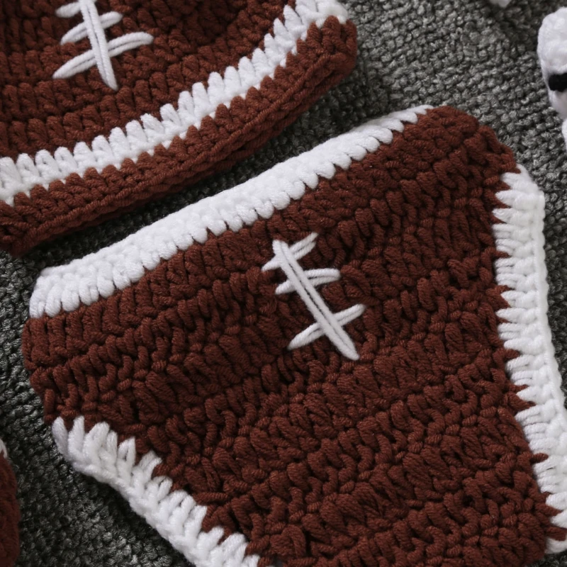 

New 2020 Newborn Photography Props Suit Knitted Hat Doll Infant Photo Shooting Clothes Sports Style Outfits